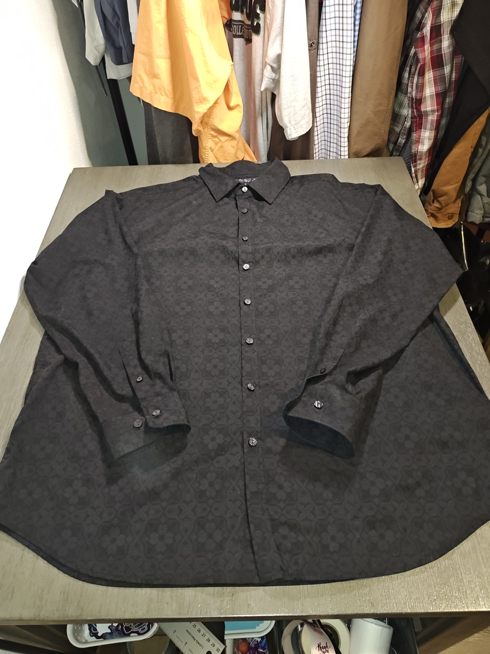 Beverly Hills Polo Club Black Jacquard Button-Down Shirt